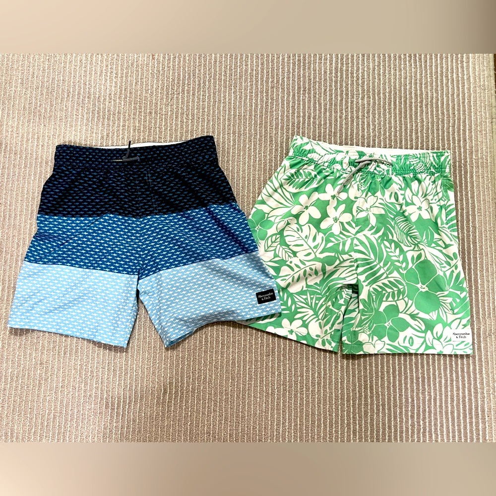2 Abercrombie Kids Boys Swim Trunks 13/14